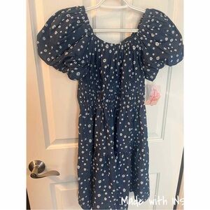 NEW Girls Bonnie Jean Floral Chambray Dress